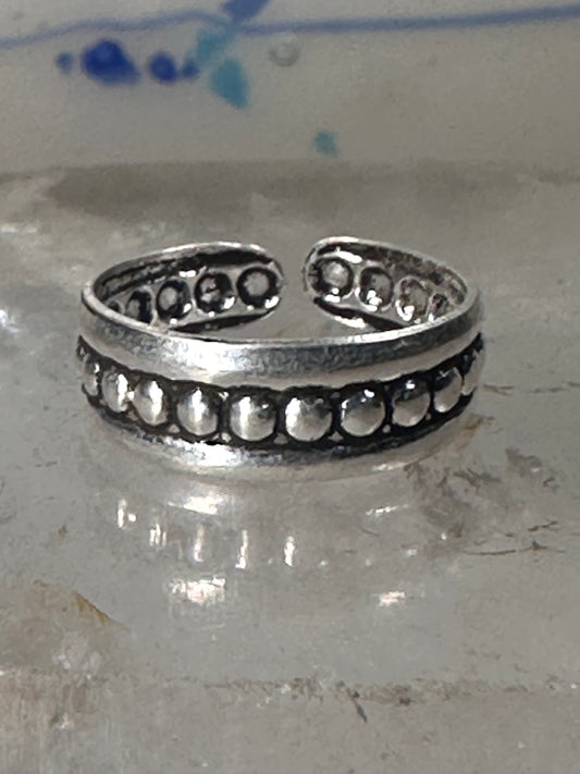 Beaded toe ring pebbled toe band size 4 adjustable sterling silver women girls