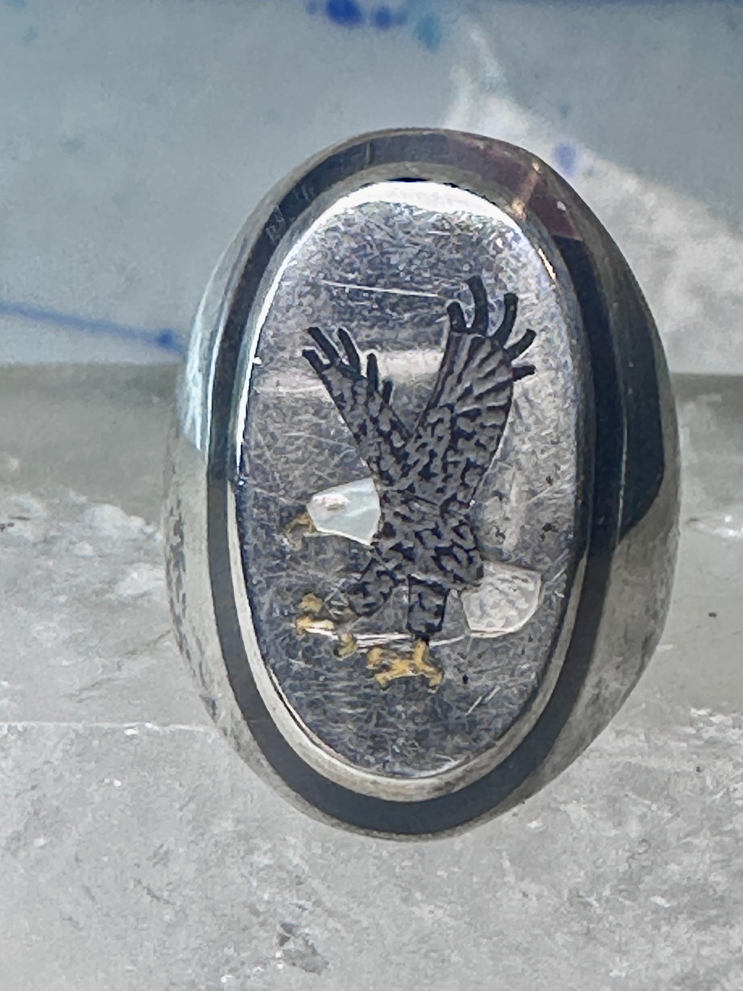 Navajo Eagle ring size_9.25 sterling silver women men signed BB
