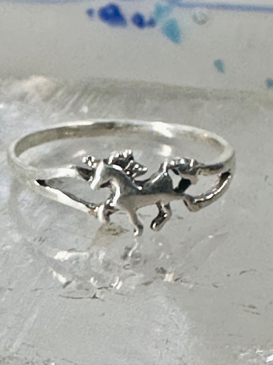 Unicorn ring horse stacker band size 9 sterling silver women girls