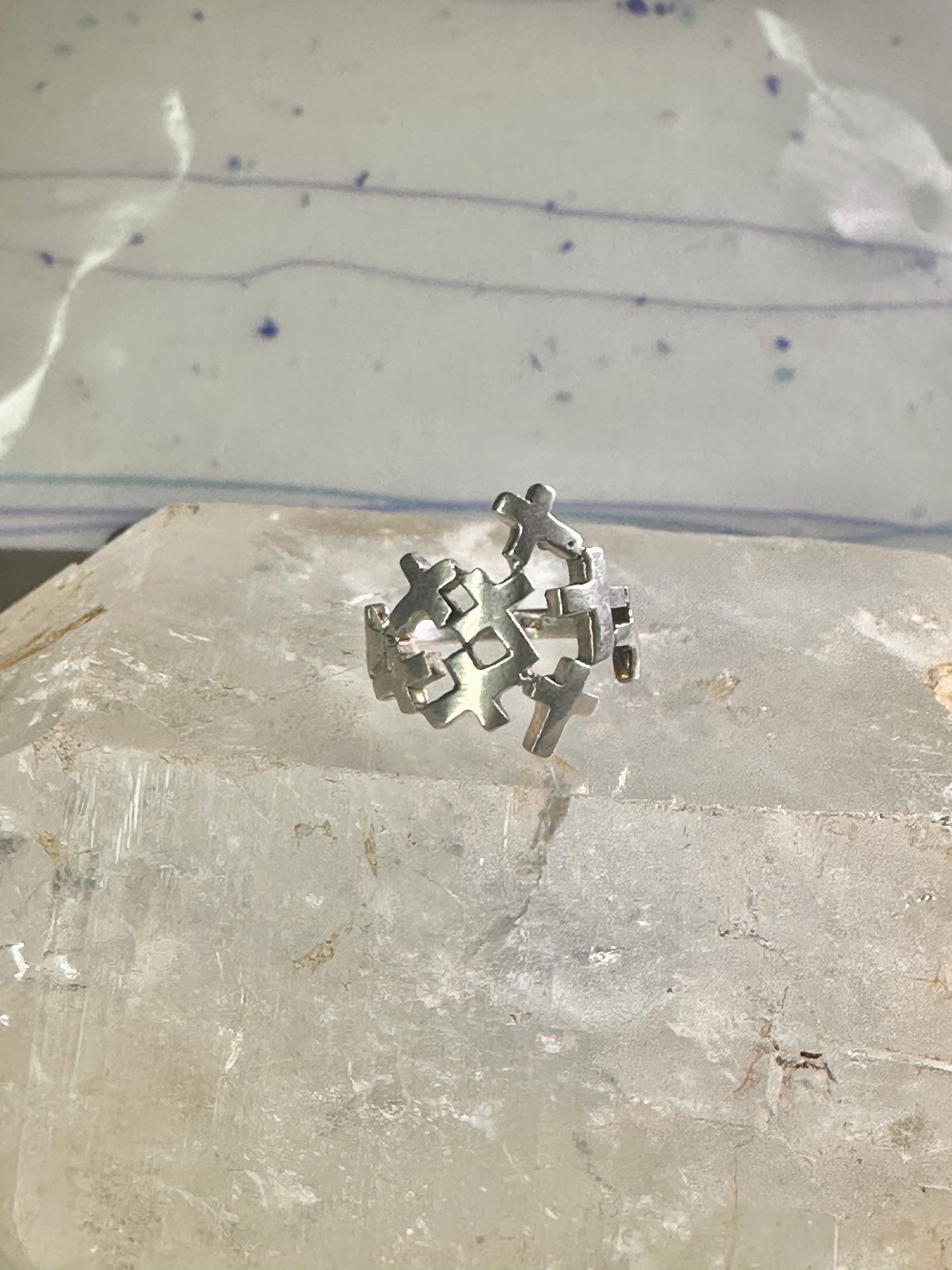 Cross ring size 6.75 cross religious band sterling silver women girls