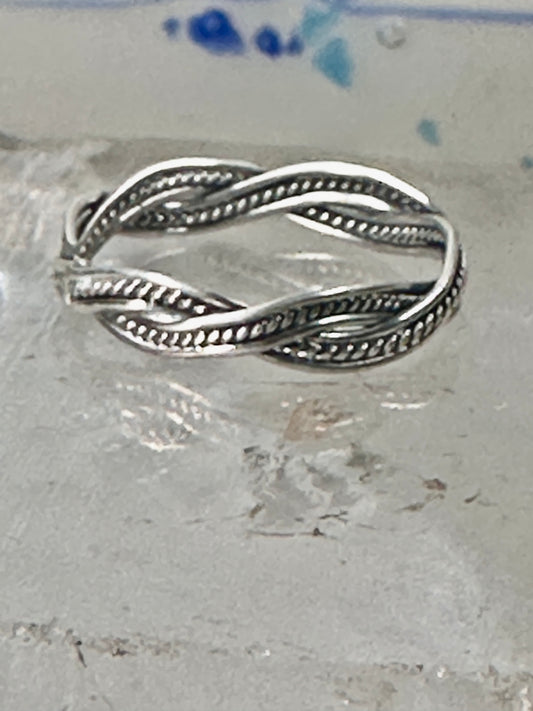 Braided ring braid band size 6 sterling silver women girls
