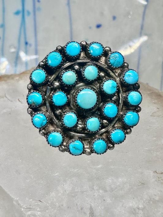 Zuni ring turquoise petite point size 7.25 sterling silver women