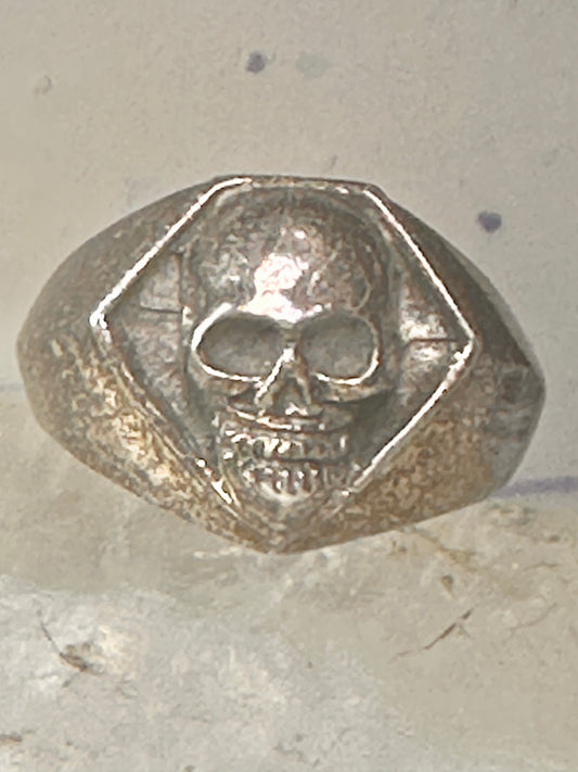 Skull ring size 10.25 Biker band sterling silver women men