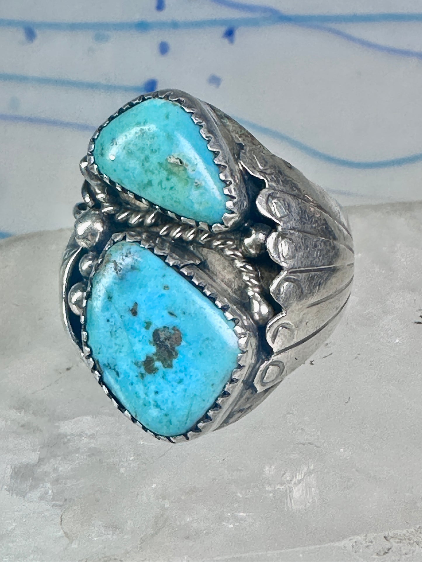Navajo ring Turquoise size 10 sterling silver band women men