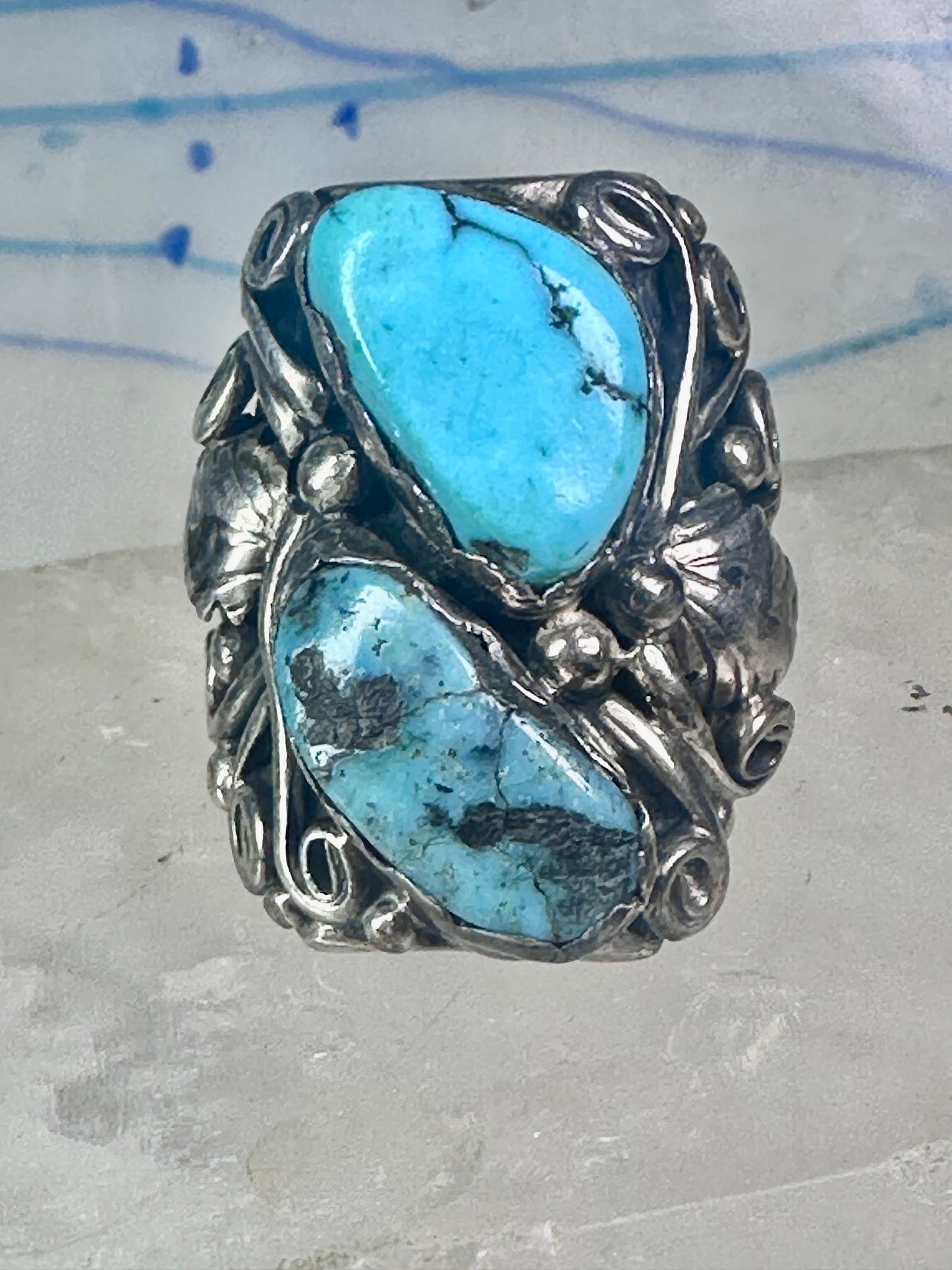 Navajo ring Turquoise size 8.75 sterling silver band women men