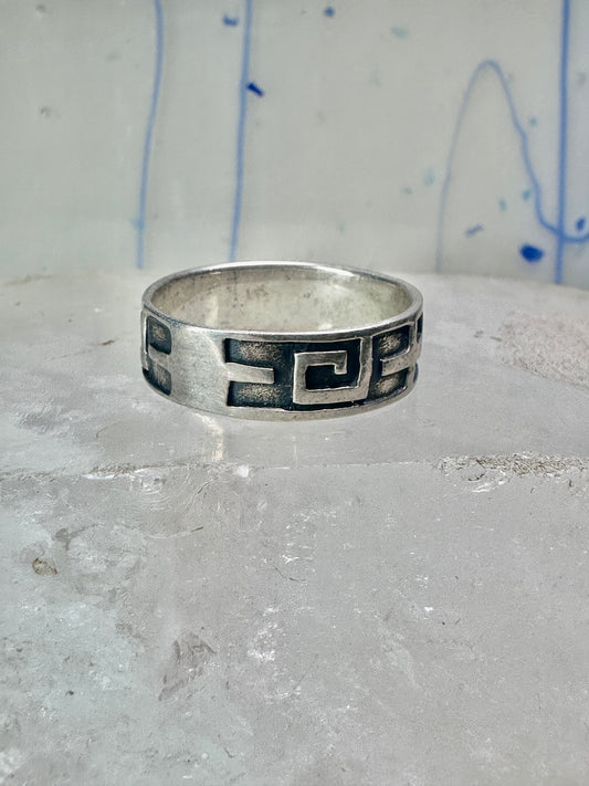 Abstract ring geometric band southwest size 9.25 sterling silver women men