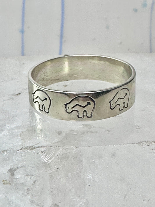 Bear ring with heart arrow band size 11.50 sterling silver women men