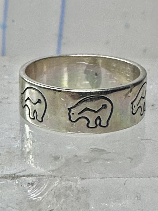 Bear ring with heart arrow band size 5.50 sterling silver women girls boys