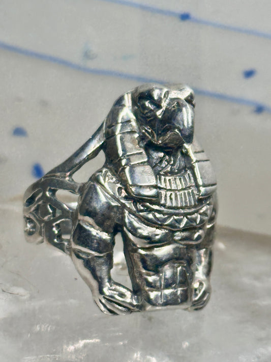 Horus ring with the Eye of Horus symbol size 9.75 sterling silver women men