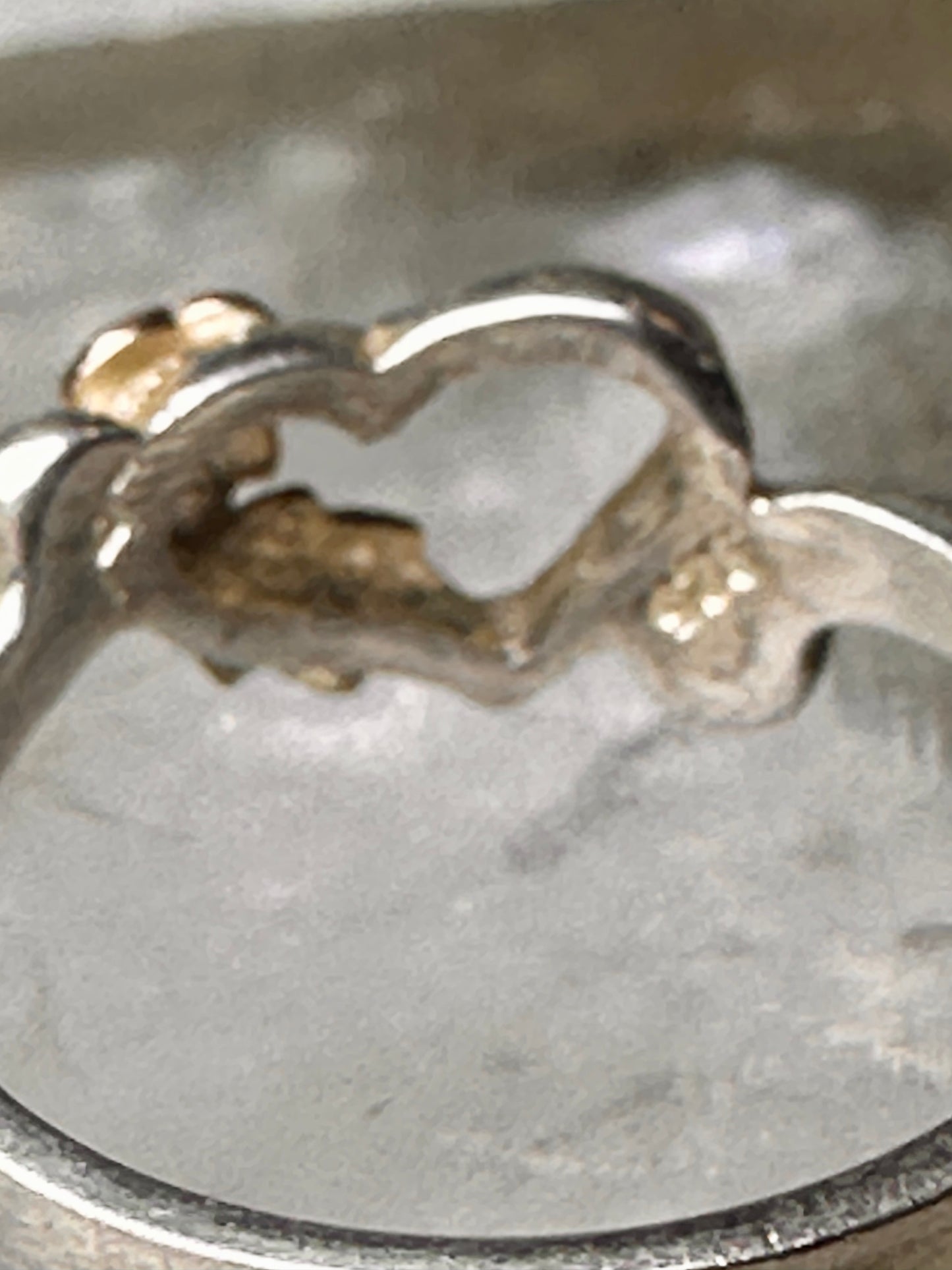 Black Hills Gold ring size 2.75 heart leaves pinky child baby band sterling silver women
