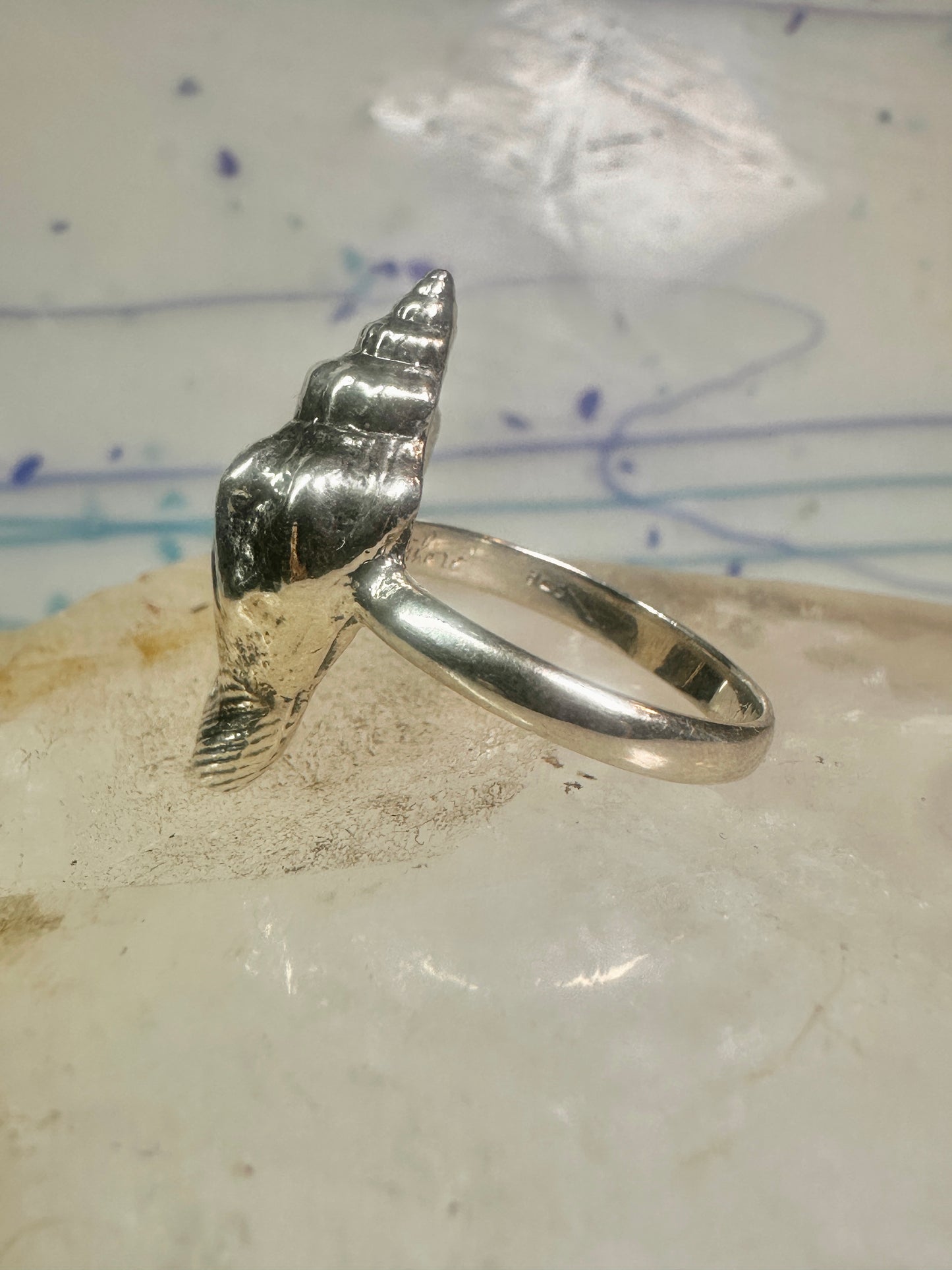 Shell ring ocean band size 8 sterling silver women girls