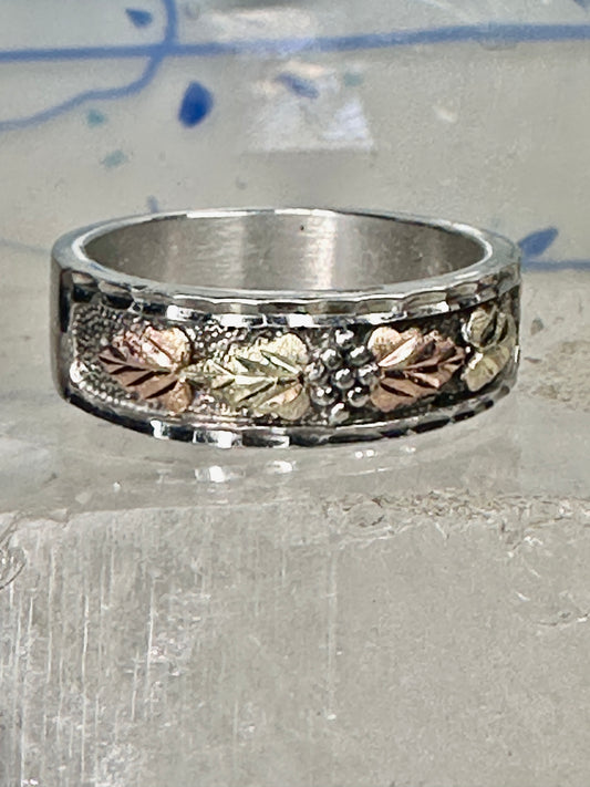 Black Hills Ring leaves wedding band size 11.75 sterling silver women men