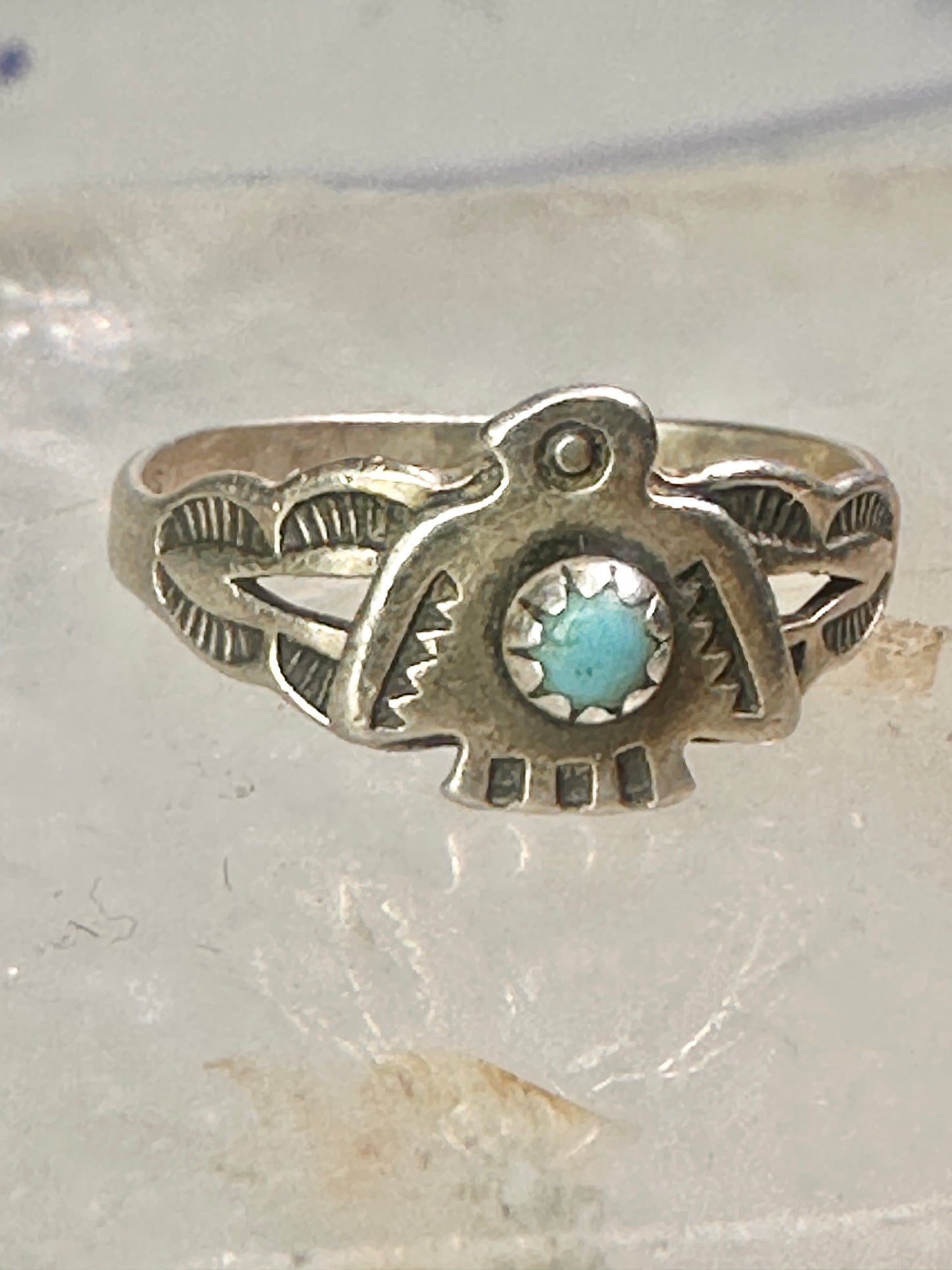Phoenix ring Bell Trading Post band turquoise size 4 sterling silver women girls
