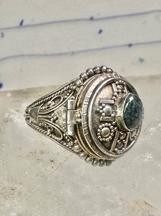 Poison ring size 7 religious cross stone sterling silver women girls