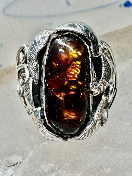 Navajo ring fire agate band size 5.50 sterling silver women