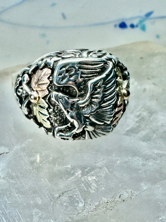 Eagle ring Black Hills Gold band size 13 sterling silver women men