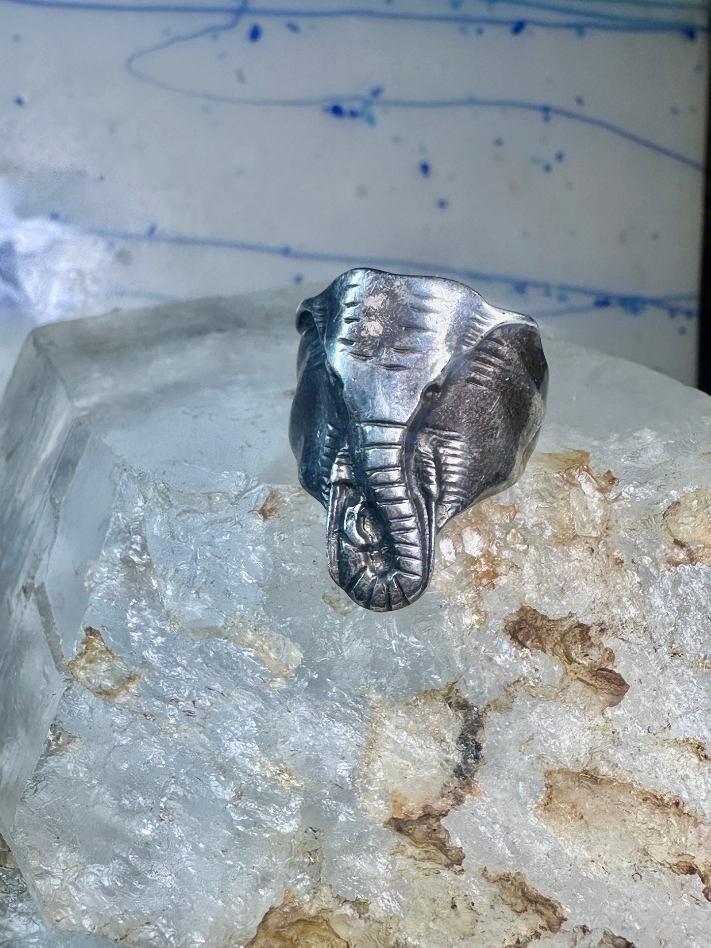 Elephant ring vintage animal band size 9.50 sterling silver women girls