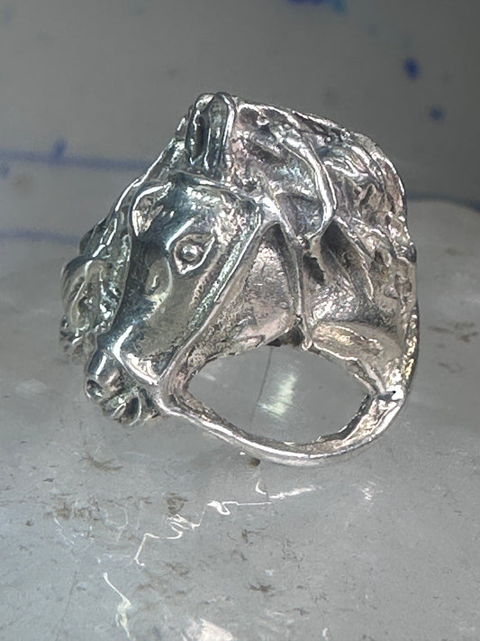 Horse ring vintage animal cowgirl band pinky size 5.50 sterling silver women girls