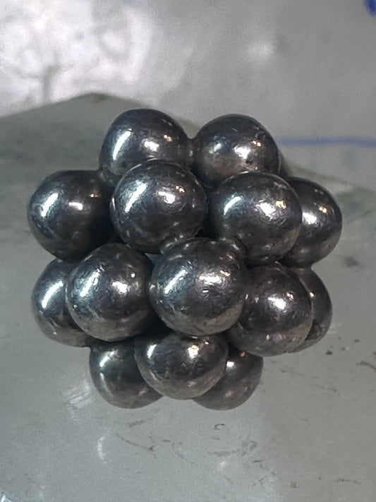 Balls Cluster Orbs Cha Cha Beaded ring Vintage Size 6.75 sterling silver women girls