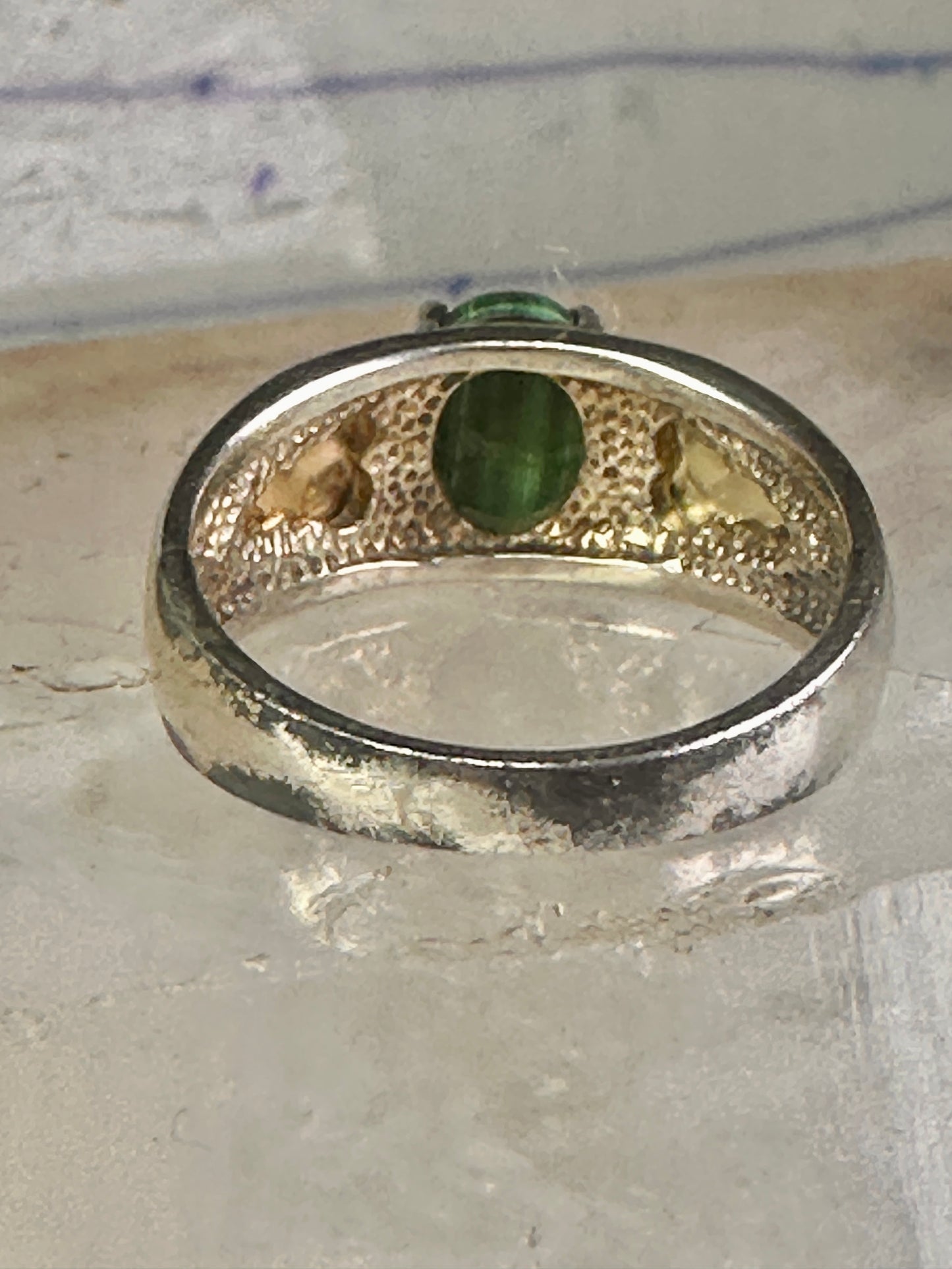 Black Hills Gold malachite ring leaves band size 10 sterling silver women men