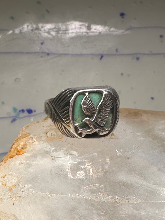 Eagle Ring southwest Turquoise band size 13.2 sterling silver men women