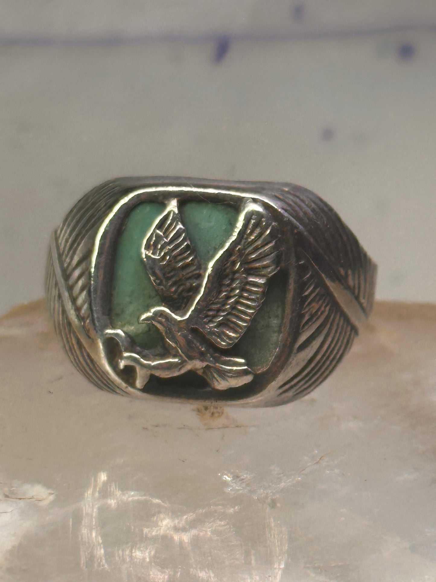 Eagle Ring southwest Turquoise band size 13.2 sterling silver men women