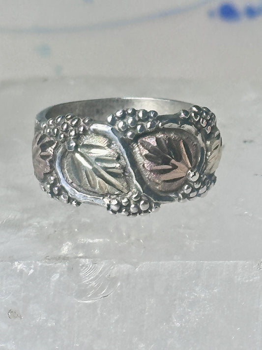 Black Hills ring leaves band pinky wedding size 5.75 sterling silver women