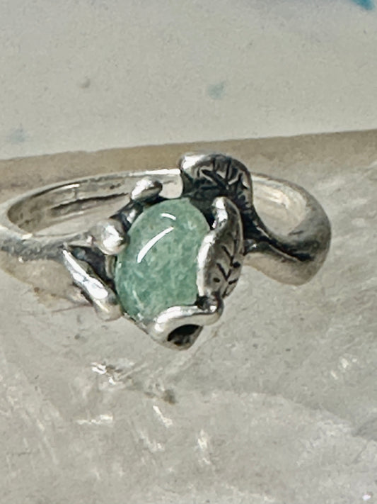 Floral ring green stone leaves floral band size 6.50 women girls