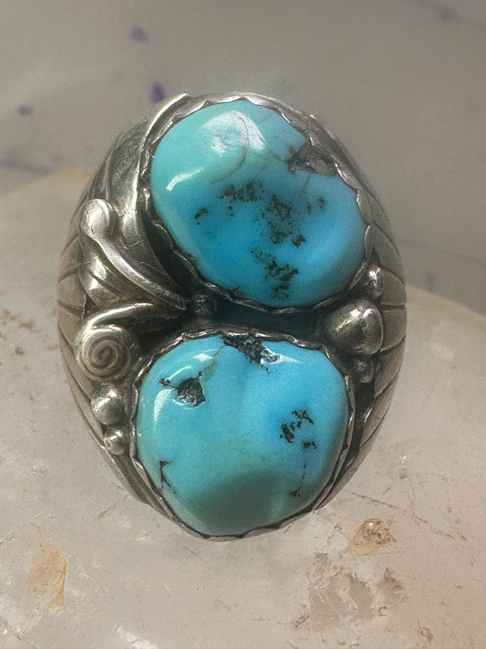 Navajo Ring Turquoise size 11 Heavy sterling silver women men