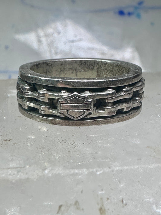 Harley Davidson ring Biker chain band size 7.75 sterling silver men women