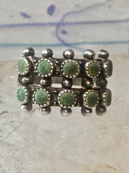 Zuni Turquoise ring petite point needlepoint size 5.5 band sterling silver women girls