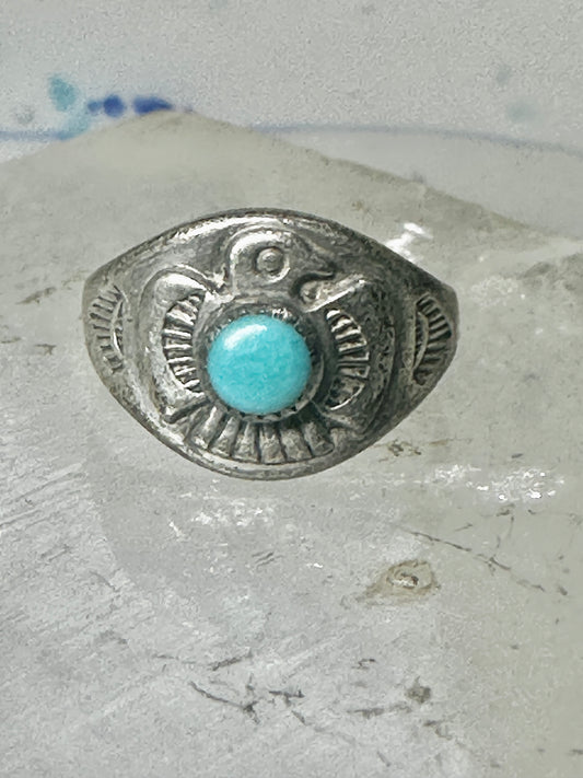Navajo Phoenix ring turquoise size 4.75 sterling silver Bell trading women girls