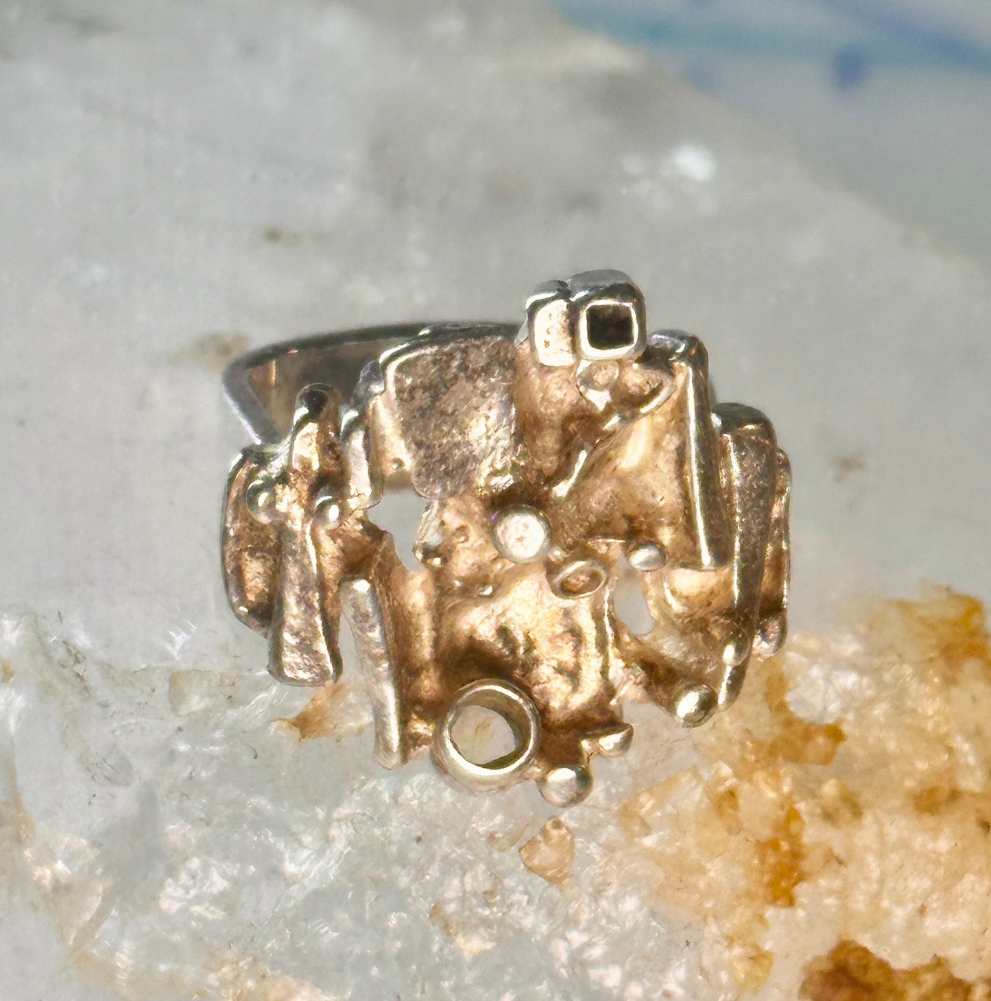 Juhis Kautokeino brutalist ring Norway size 4.75 sterling silver women