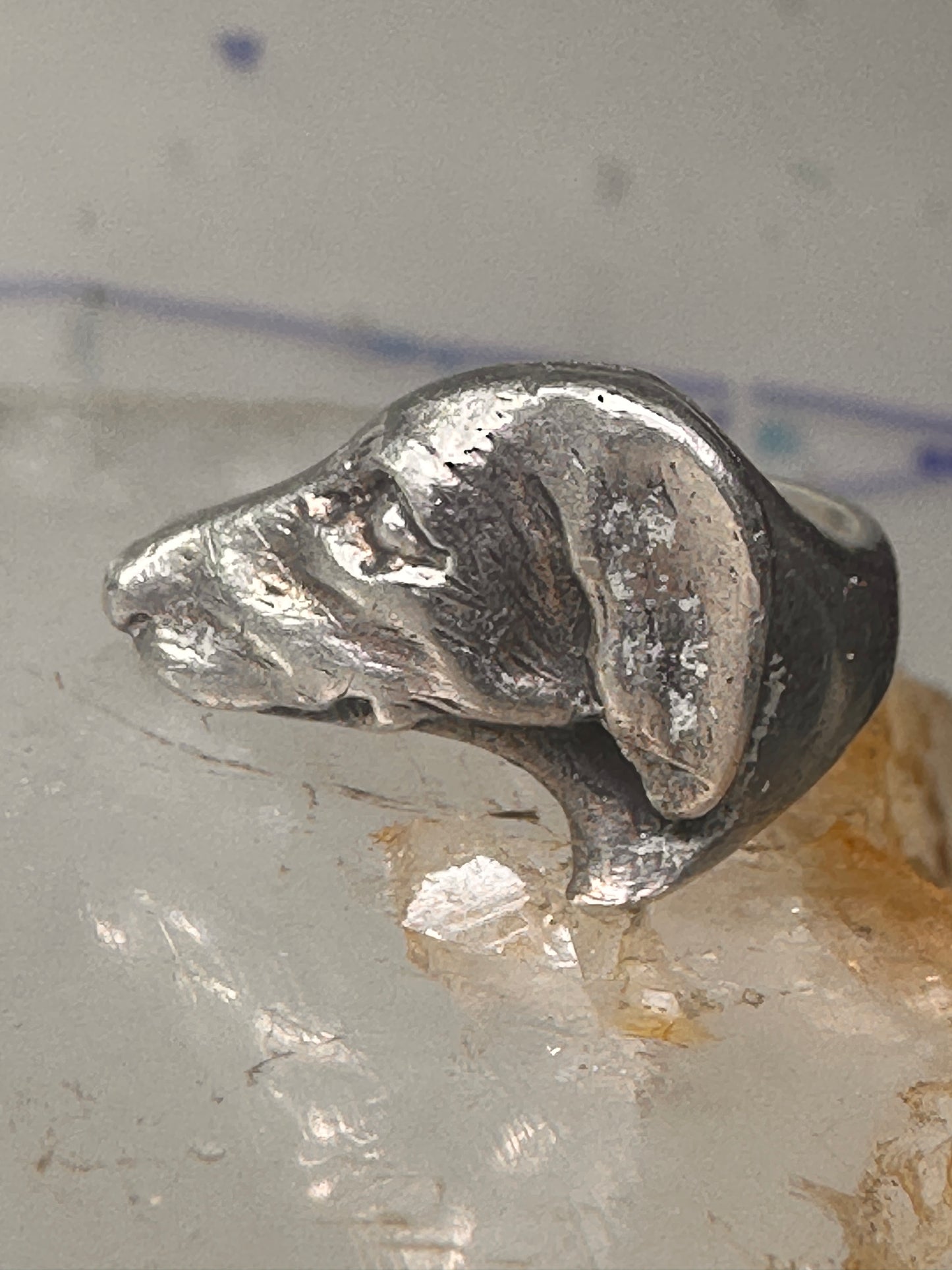 Dachshund ring size 5.25 mini dachshund dog head band sterling silver women girls pinky