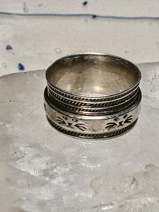 Cat ring spinner band size 7 sterling silver women girls