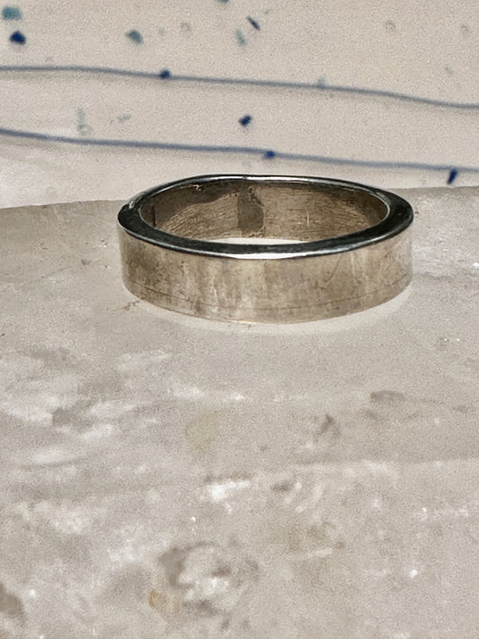 Wedding Band Ring thick plain band size 6.25 sterling silver women men