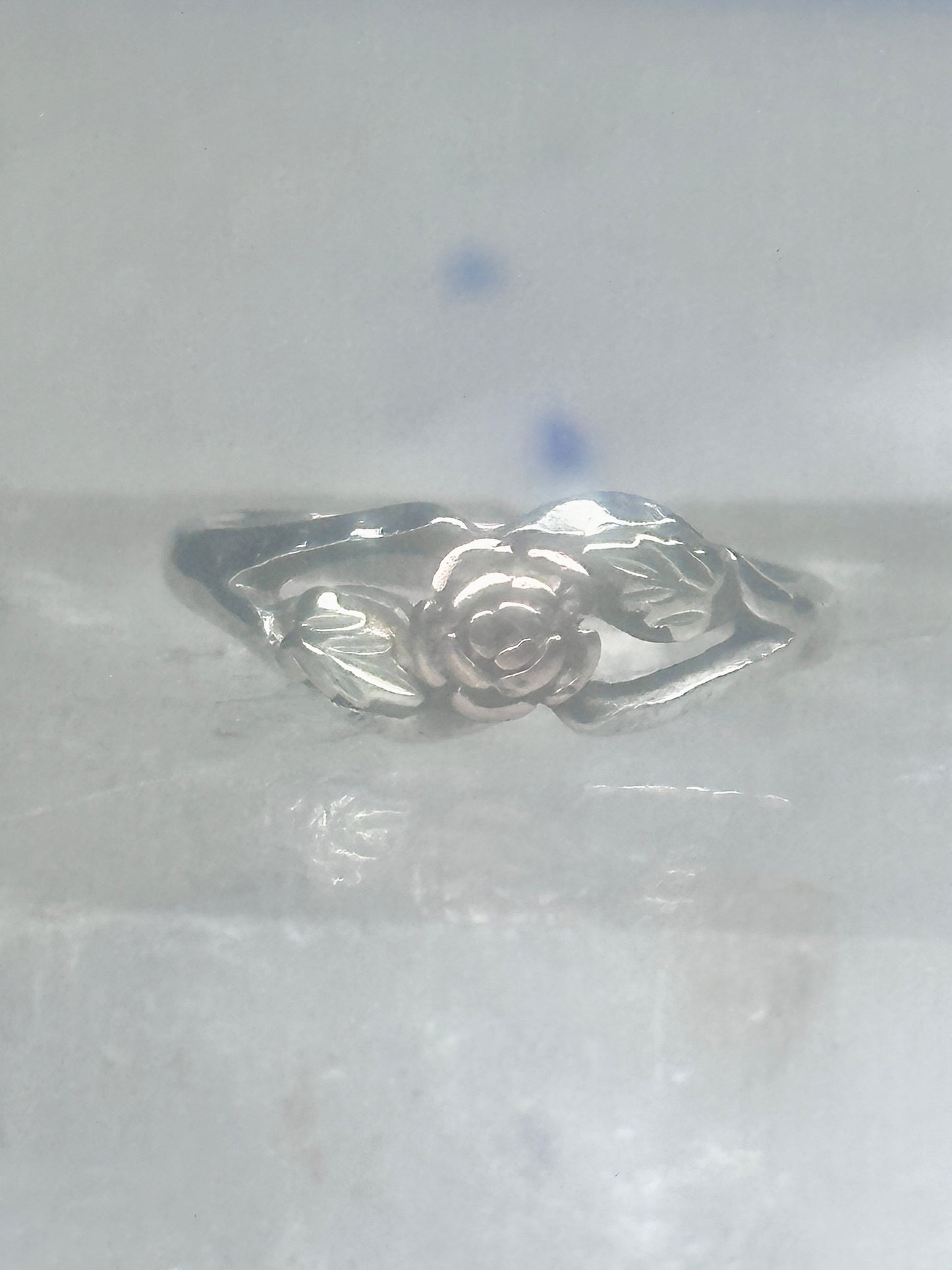Black Hills Gold ring Rose Flower Leaves wedding band size 5.5 sterling silver women girls