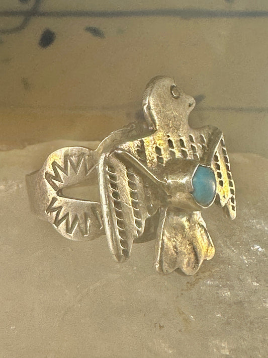 Phoenix ring Turquoise band Navajo size 5.75 sterling silver women