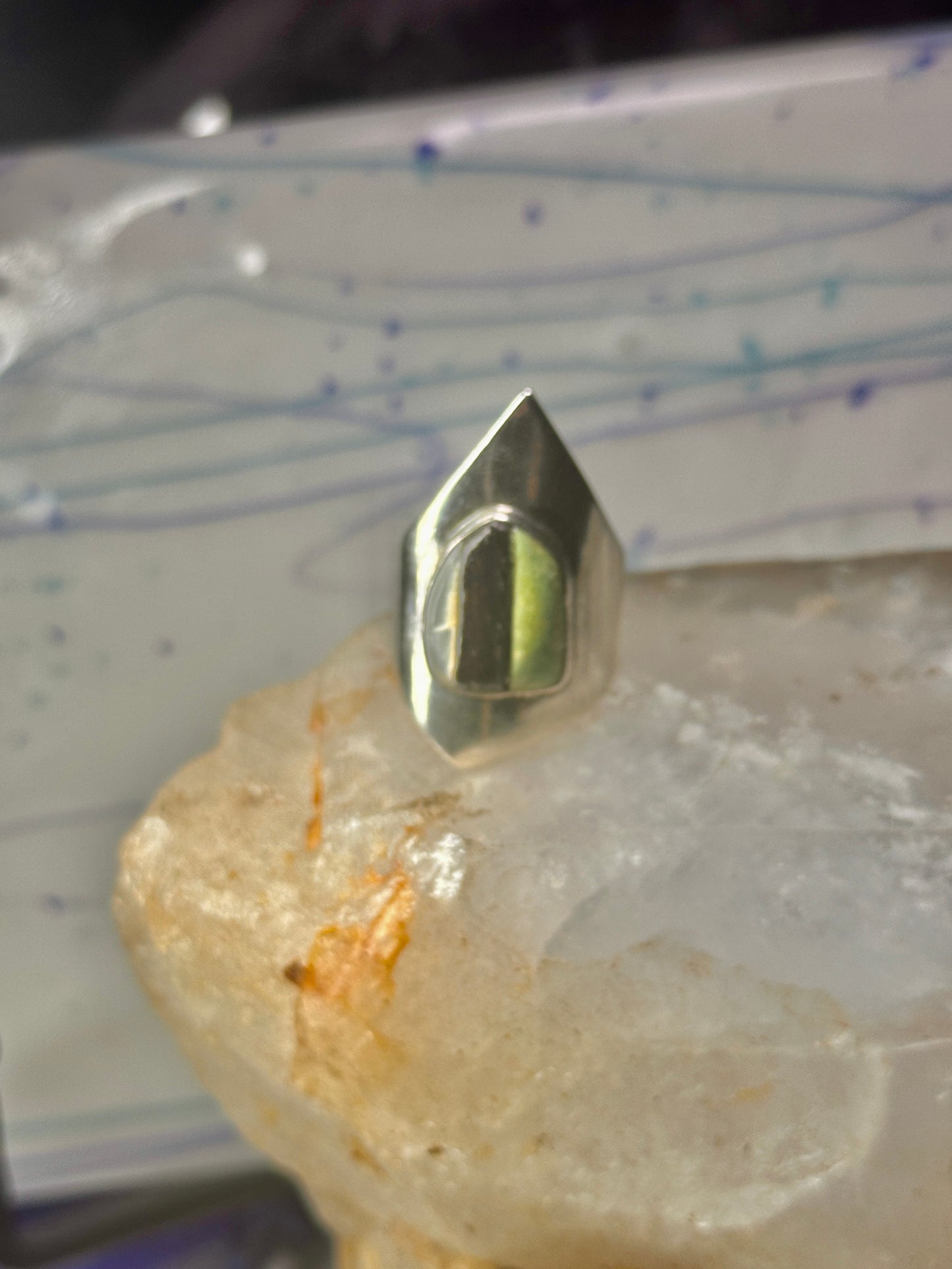 Navajo ring turquoise MOP onyx cobblestone size 10.5 sterling silver men women