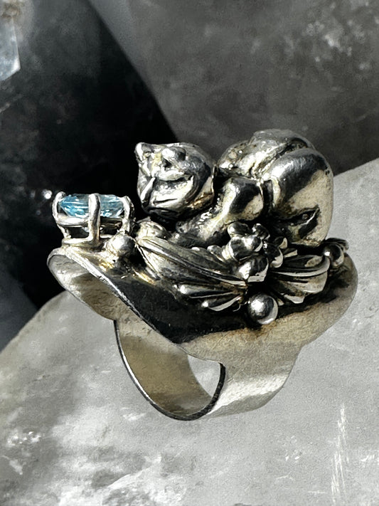 Cat Ring Carol Felley band Size 5 Sterling Silver