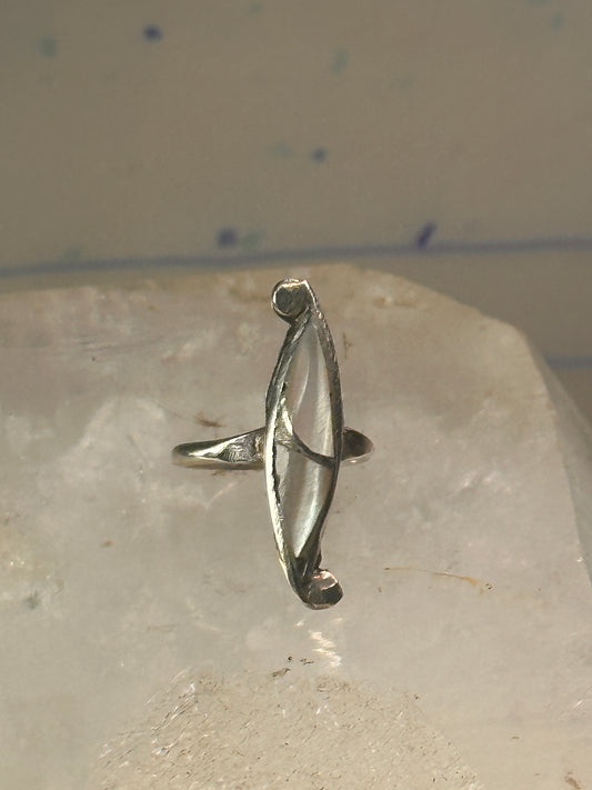 Navajo ring long mother of pearl size 2.50 sterling silver women girls