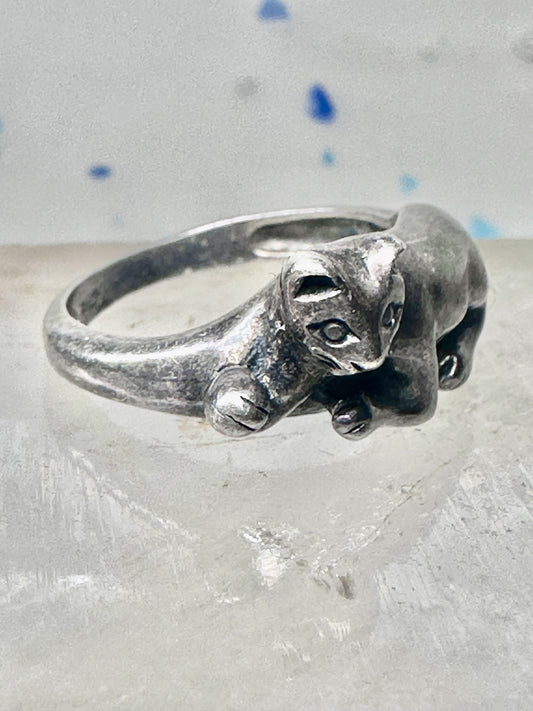 Cat ring kitten band size 5.75 sterling silver women girls