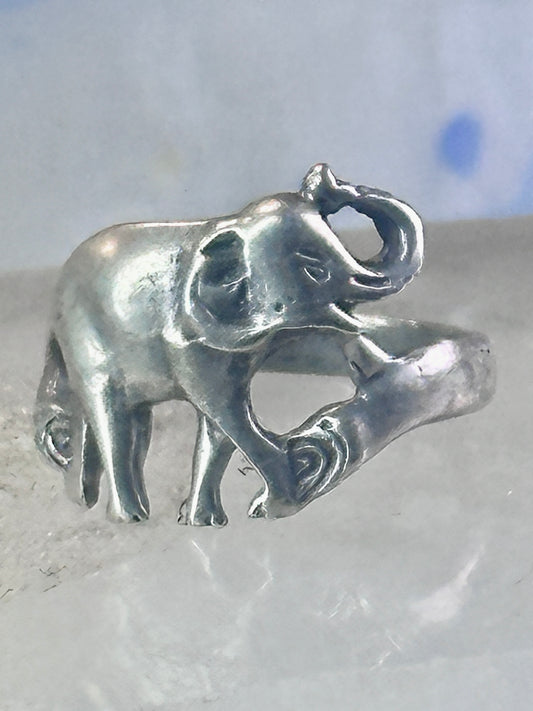 Elephant ring elephant pinky band size 5.75 sterling silver women girls