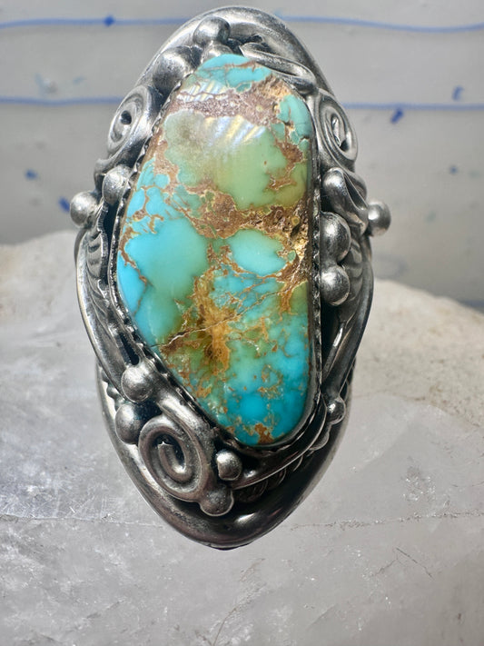 Navajo ring turquoise leaves size 9.5 sterling silver women men