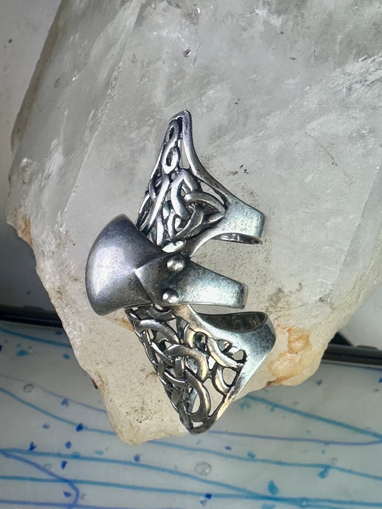 Armor ring size 9 Renaissance Medieval moving full finger band Sterling silver women men 