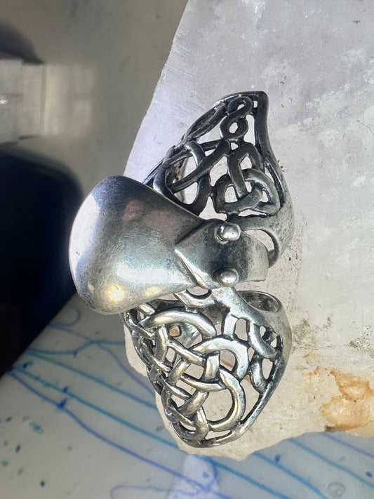 Armor ring size 9 Renaissance Medieval moving full finger band Sterling silver women men 