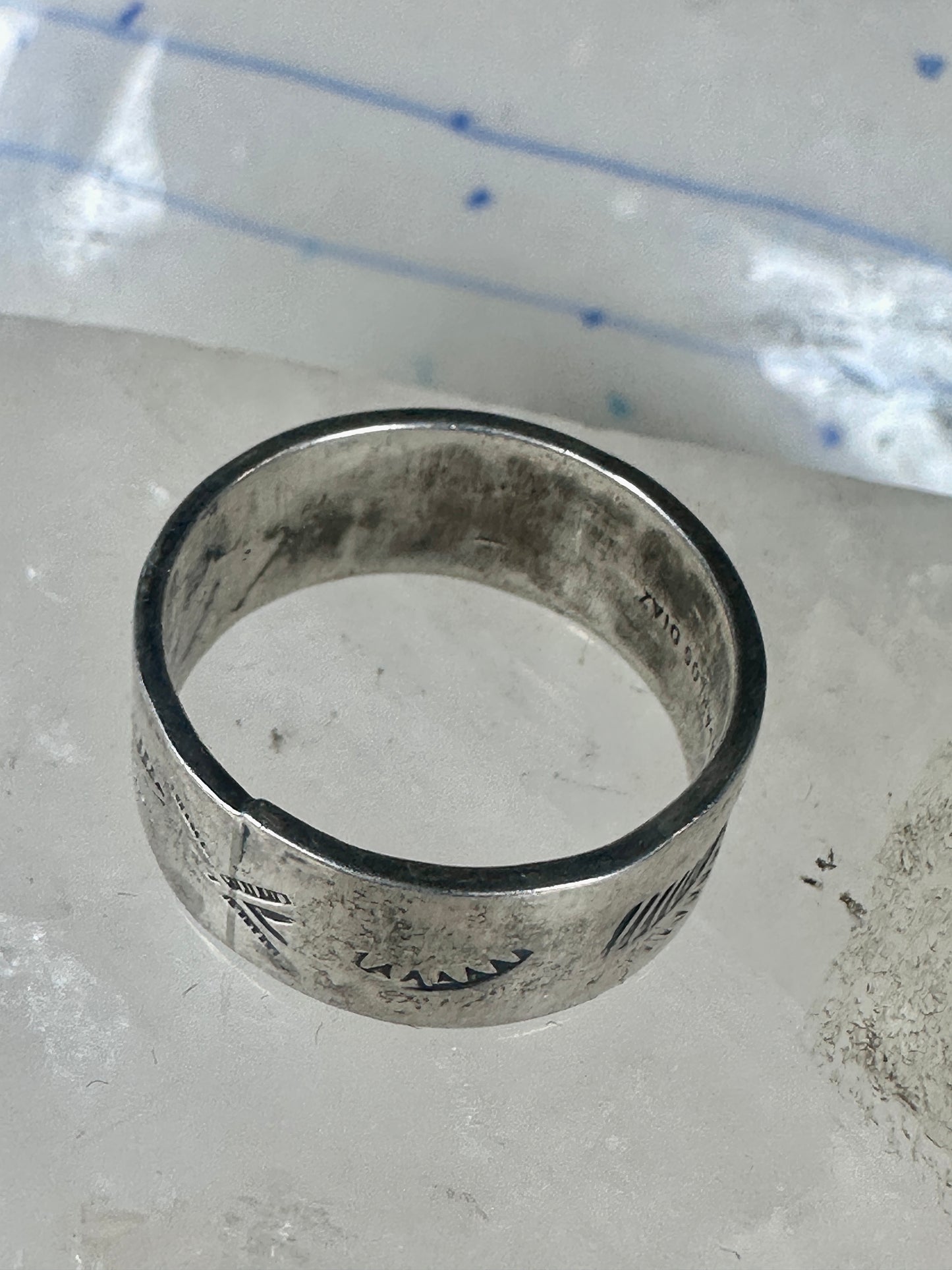 Feather ring wedding band size 11 by Carlos Diaz southwest sterling silver men women