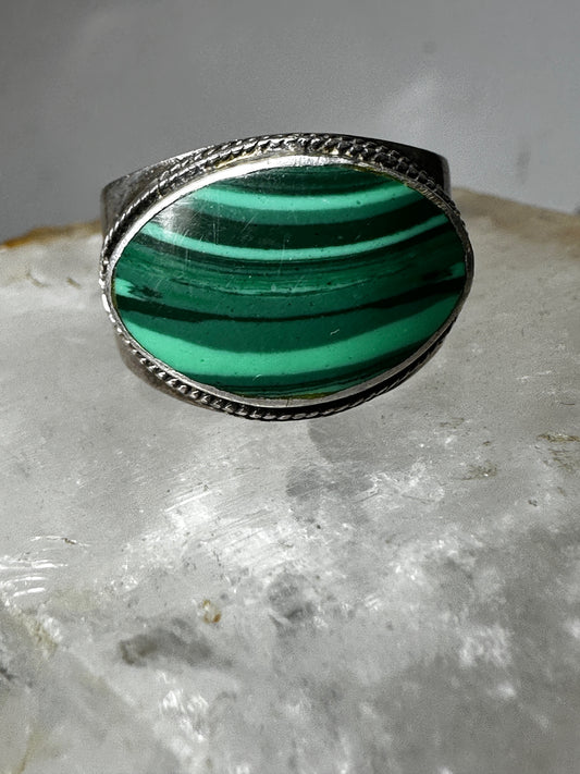 Malachite ring southwest cigar band size 9.50 sterling silver women men