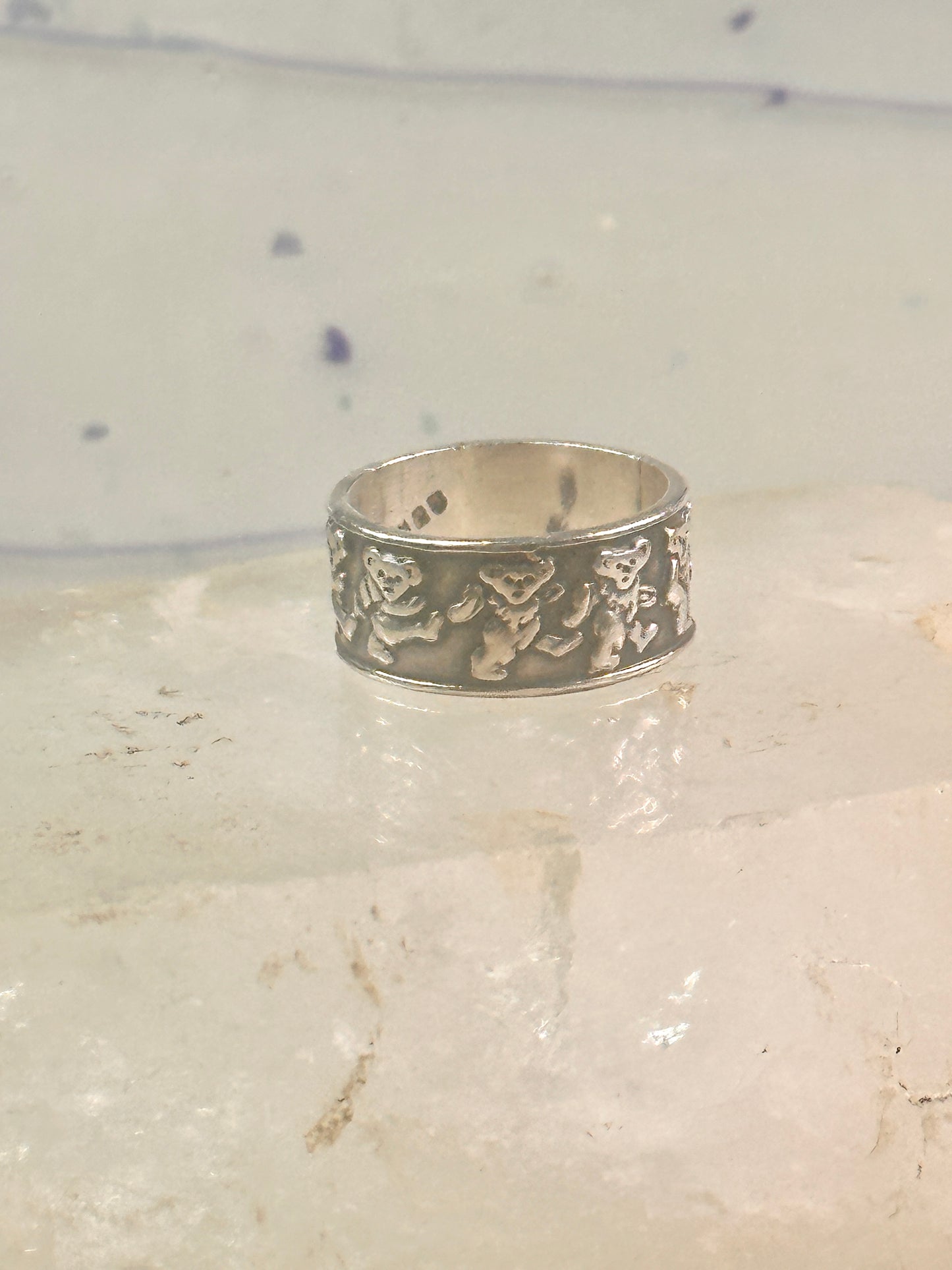 Marching Bears ring Bear band size 7.75 Mexico sterling silver men women