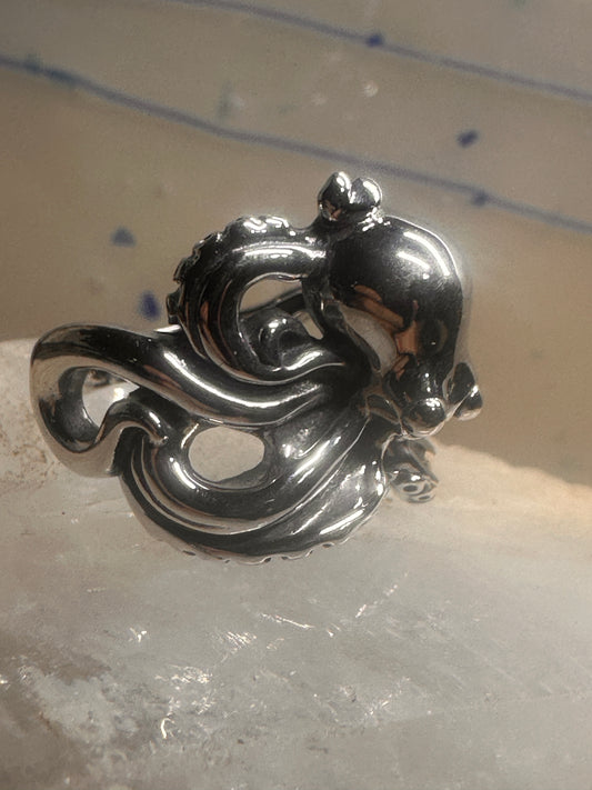 Octopus ring ocean band size 10 sterling silver women men